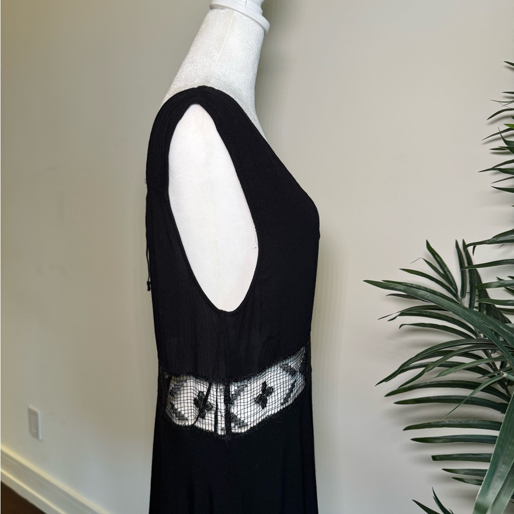 Free People Black Dress w Waist Cut Out Pattern - Medium - Picture 9 of 16